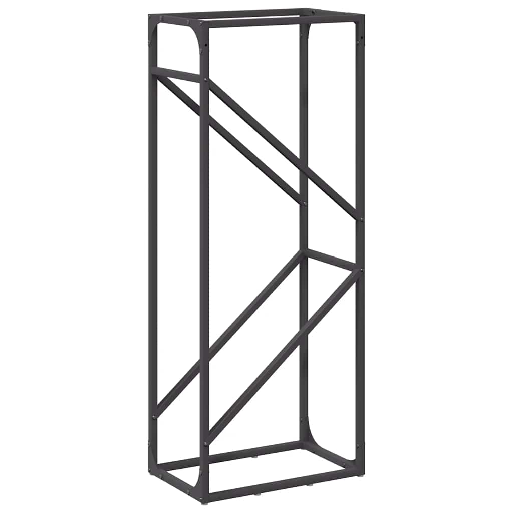 Brennholzregal Schwarz 40x25x100 cm Kaltgewalzter Stahl