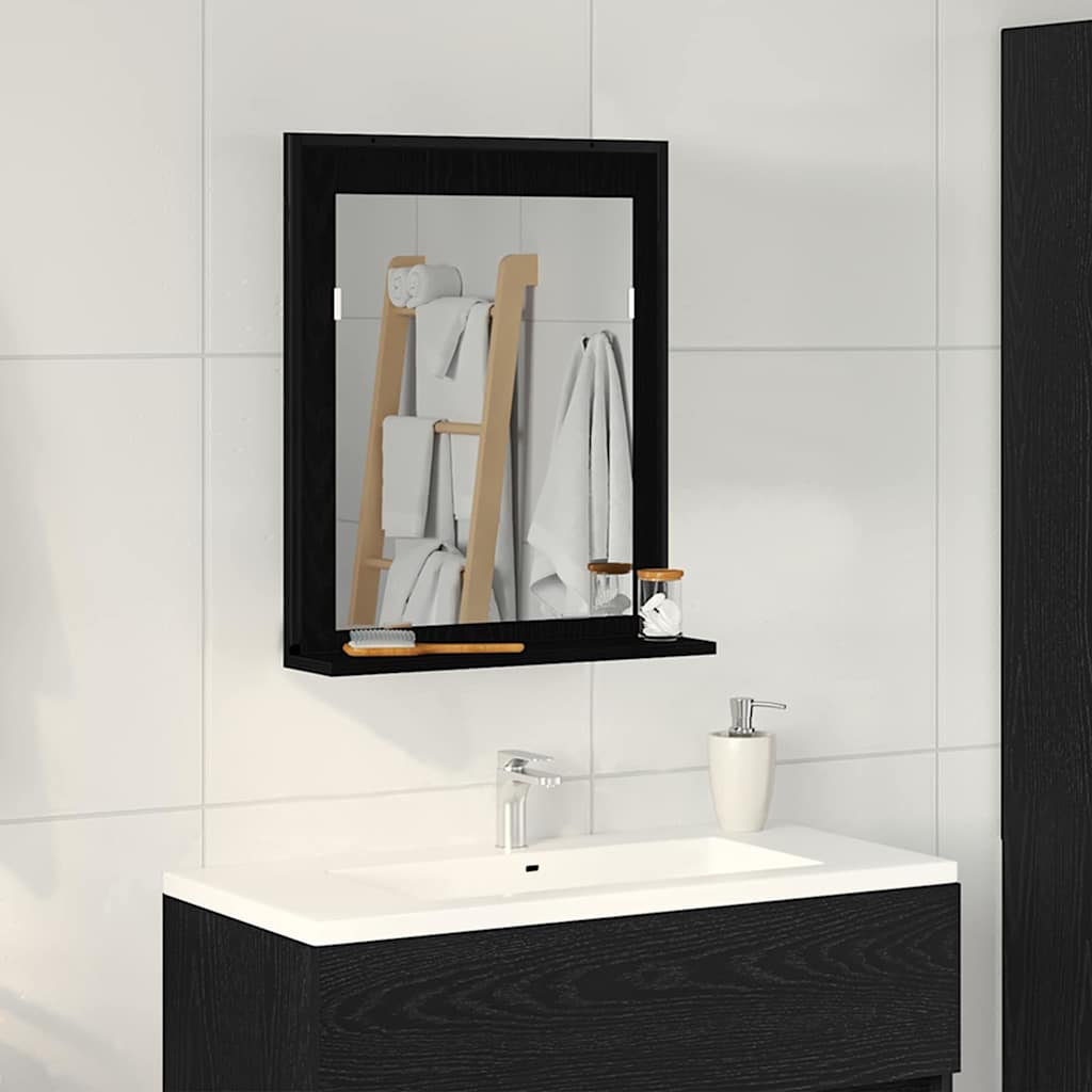 Badezimmer Spiegel Schwarze Eiche 50 x 12 x 60 cm Holzwerkstoff