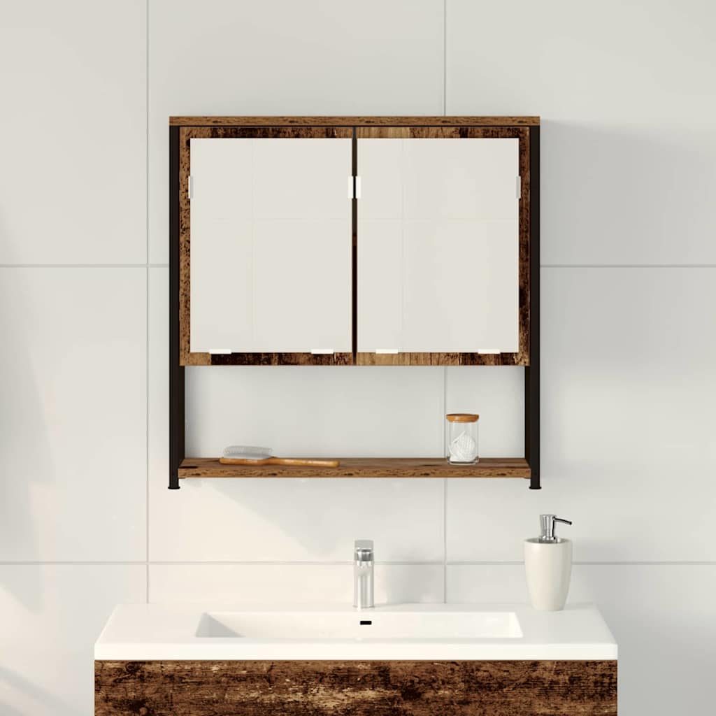 Badezimmerspiegelschrank Altholz 60 x 16 x 60 cm Holzwerkstoff