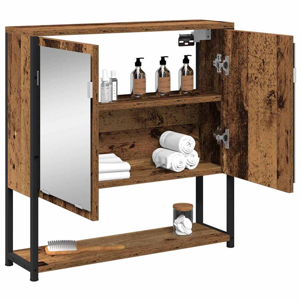Badezimmerspiegelschrank Altholz 60 x 16 x 60 cm Holzwerkstoff