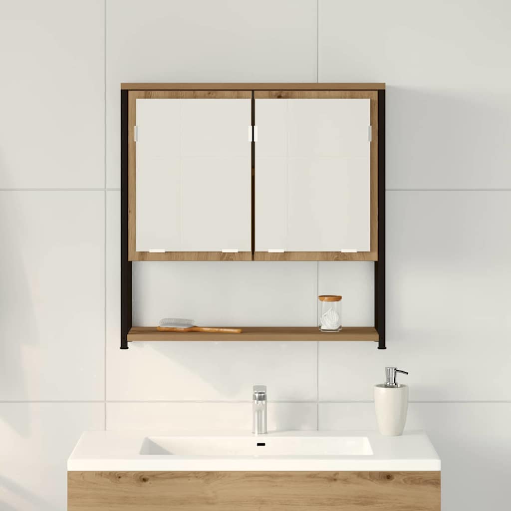 Badezimmerspiegelschrank Eiche handwerklich 60 x 16 x 60 cm