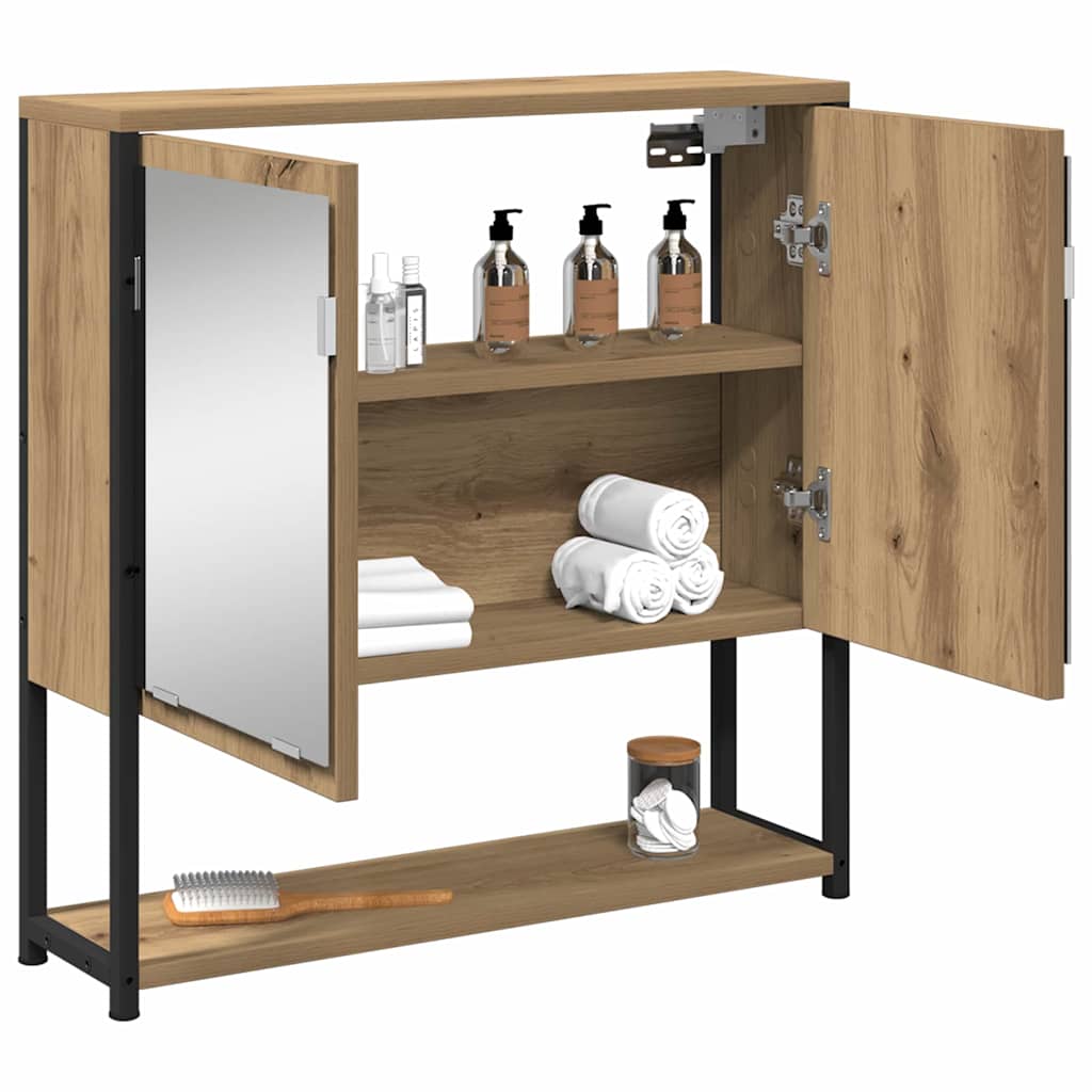 Badezimmerspiegelschrank Eiche handwerklich 60 x 16 x 60 cm