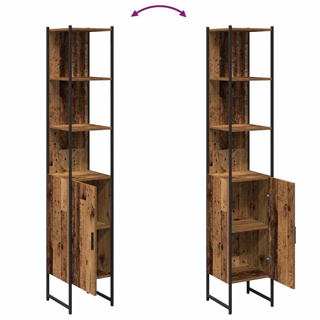 Badezimmer Schrank Altholz 33 x 33 x 185.5 cm Holzwerkstoff