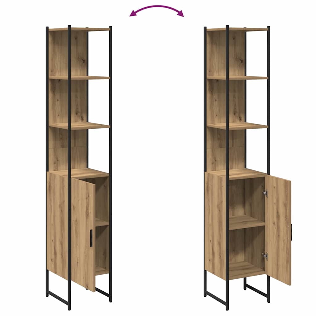Badezimmer Schrank Eiche handwerklich 33 x 33 x 185.5 cm