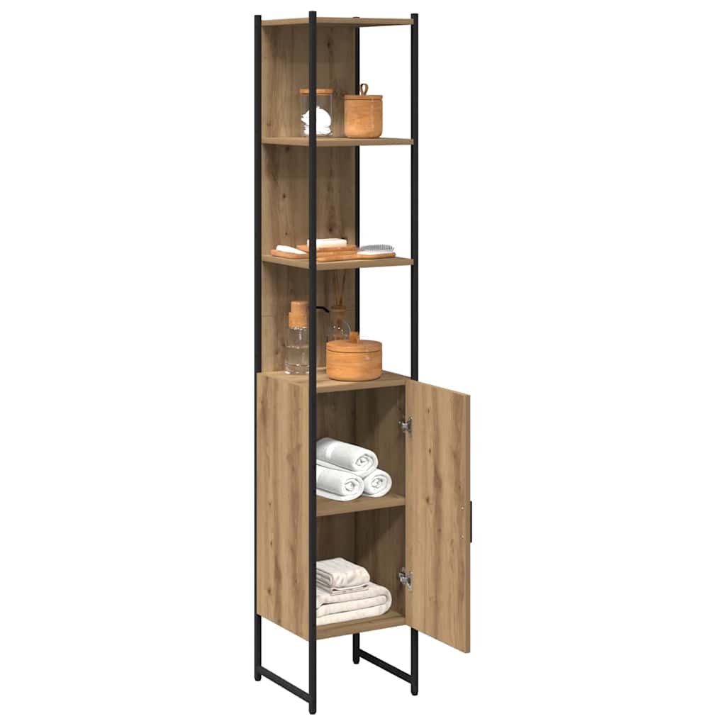 Badezimmer Schrank Eiche handwerklich 33 x 33 x 185.5 cm