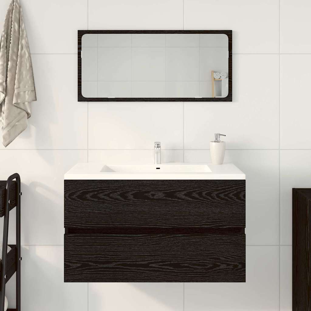 Badezimmermöbel-Set 2 pcs Schwarze Eiche 80 x 38.5 x 45 cm