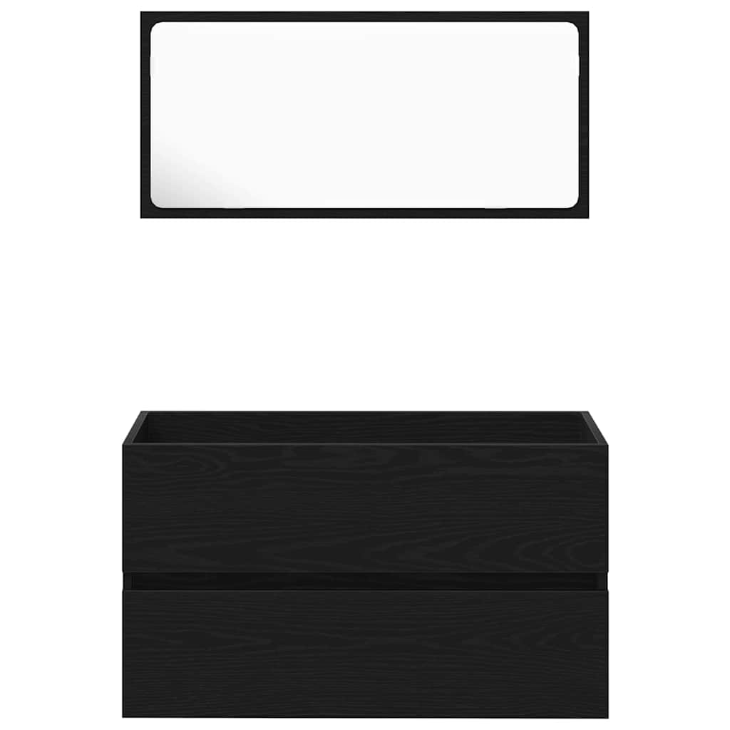 Badezimmermöbel-Set 2 pcs Schwarze Eiche 80 x 38.5 x 45 cm