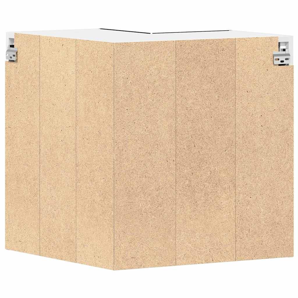 Hängender Eckschrank mit Regal Schwarze Eiche 57 x 57 x 60 cm