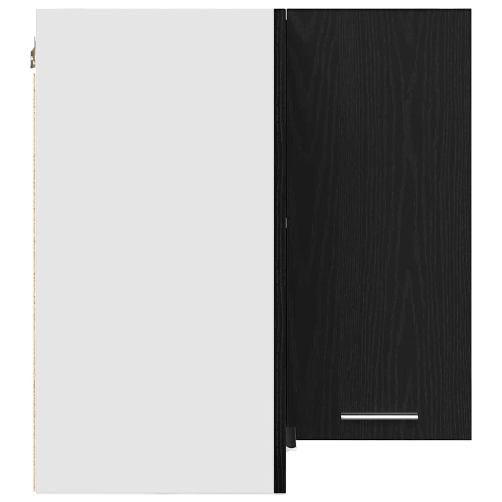 Hängender Eckschrank mit Regal Schwarze Eiche 57 x 57 x 60 cm