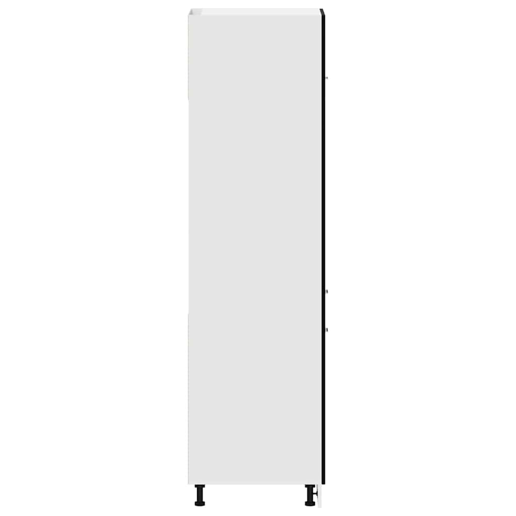 Kühlschrankschrank mit Regal Schwarze Eiche 60 x 57 x 207 cm