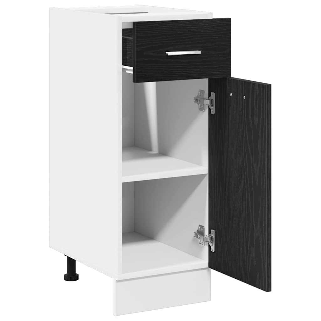Schubladenunterschrank mit Tür Schwarze Eiche 30 x 46 x 81.5 cm