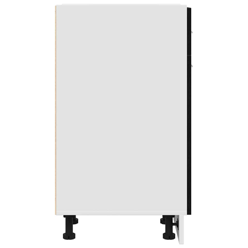 Schubladenunterschrank mit Tür Schwarze Eiche 30 x 46 x 81.5 cm