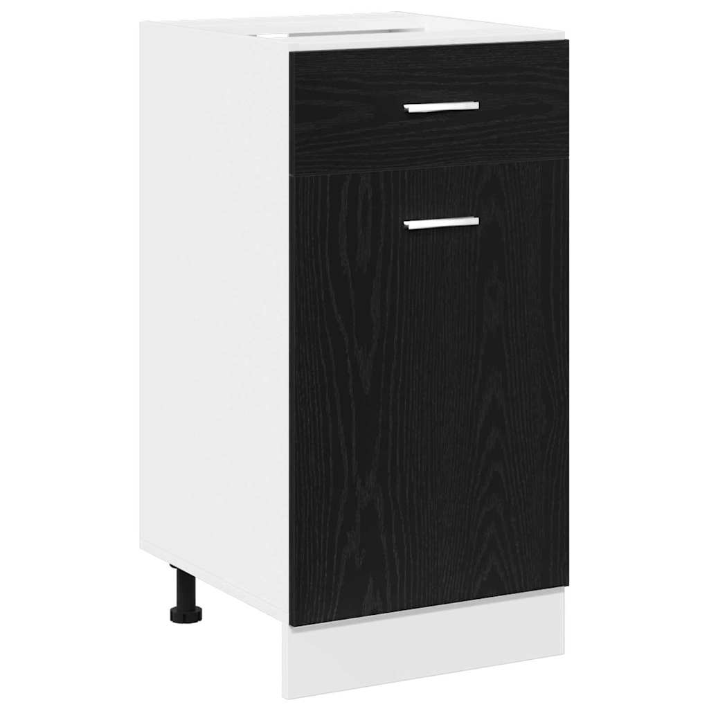Schubladenunterschrank mit Tür Schwarze Eiche 40 x 46 x 81.5 cm