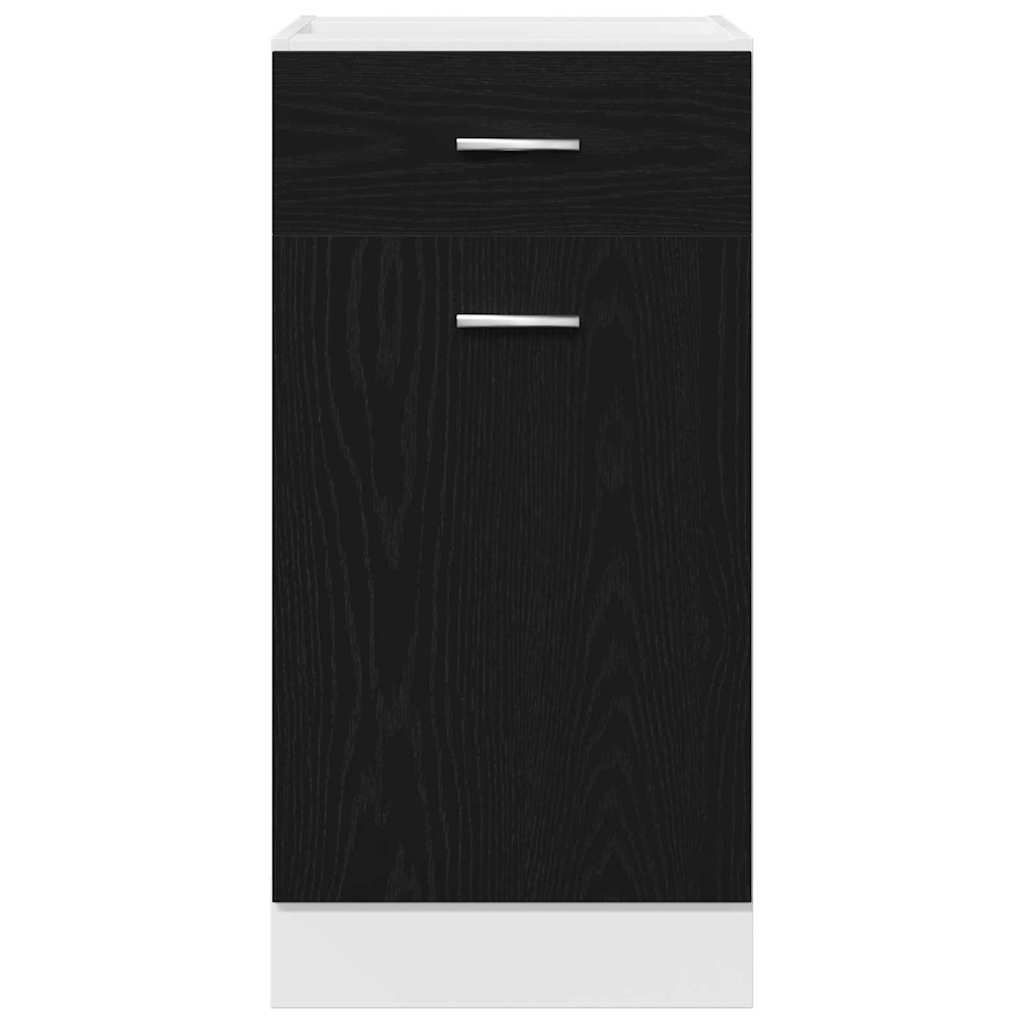 Schubladenunterschrank mit Tür Schwarze Eiche 40 x 46 x 81.5 cm