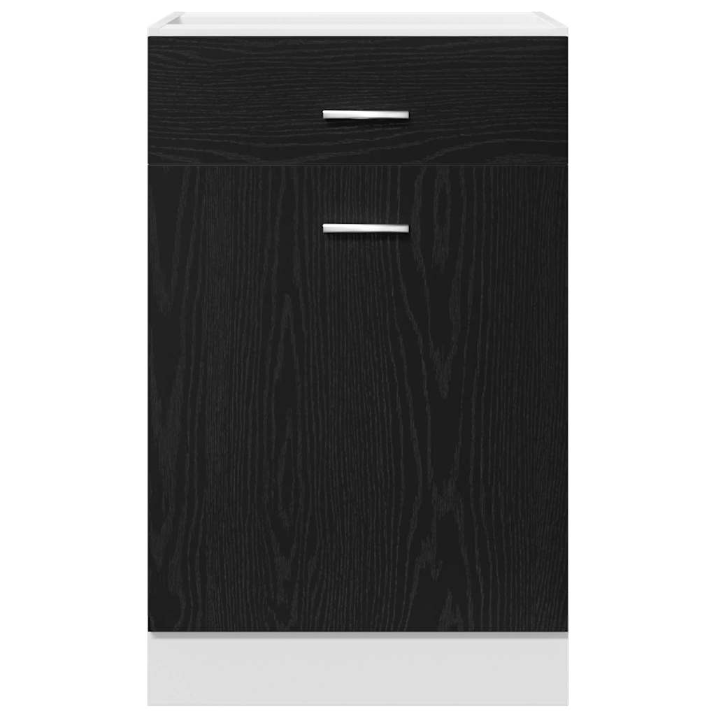 Schubladenschrank mit Regal Schwarze Eiche 50 x 46 x 81.5 cm