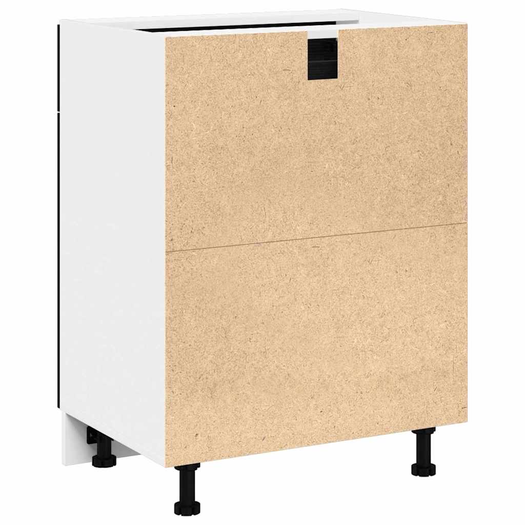 Schubladenunterschrank mit Tür Schwarze Eiche 60 x 46 x 81.5 cm