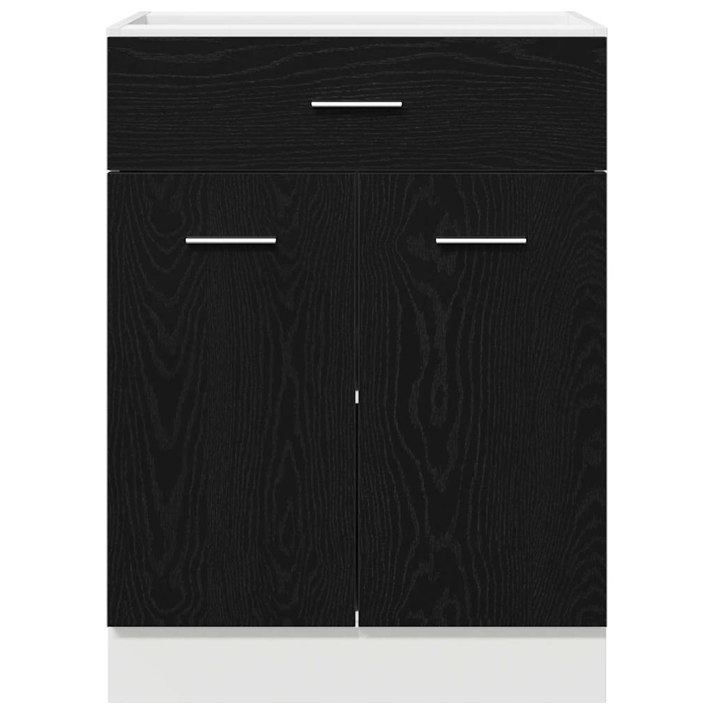 Schubladenunterschrank mit Tür Schwarze Eiche 60 x 46 x 81.5 cm