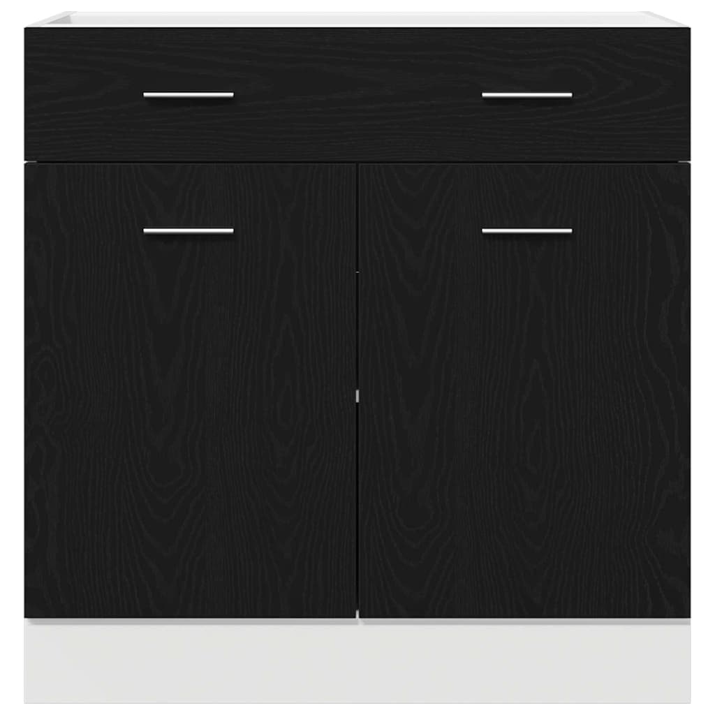 Schrank mit Schublade mit Tür Schwarze Eiche 80 x 46 x 81.5 cm