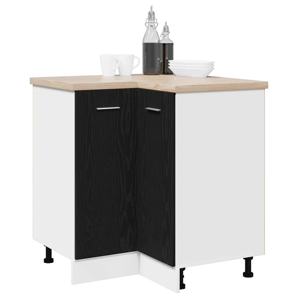 Eckunterbau-Schränkchen Schwarze Eiche 75,5 x 75,5 x 81,5 cm