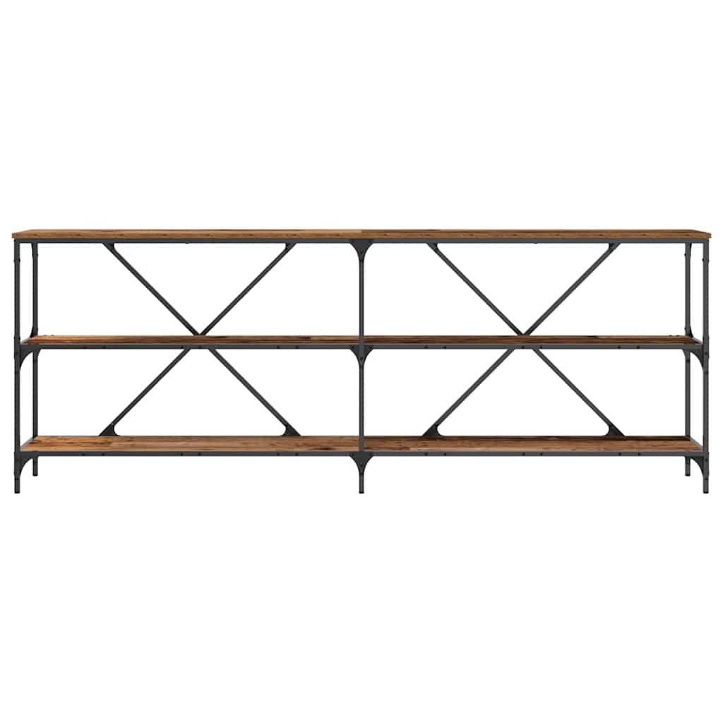 Konsolentisch Altholz 200 x 30 x 75 cm Schichtholz und Metall