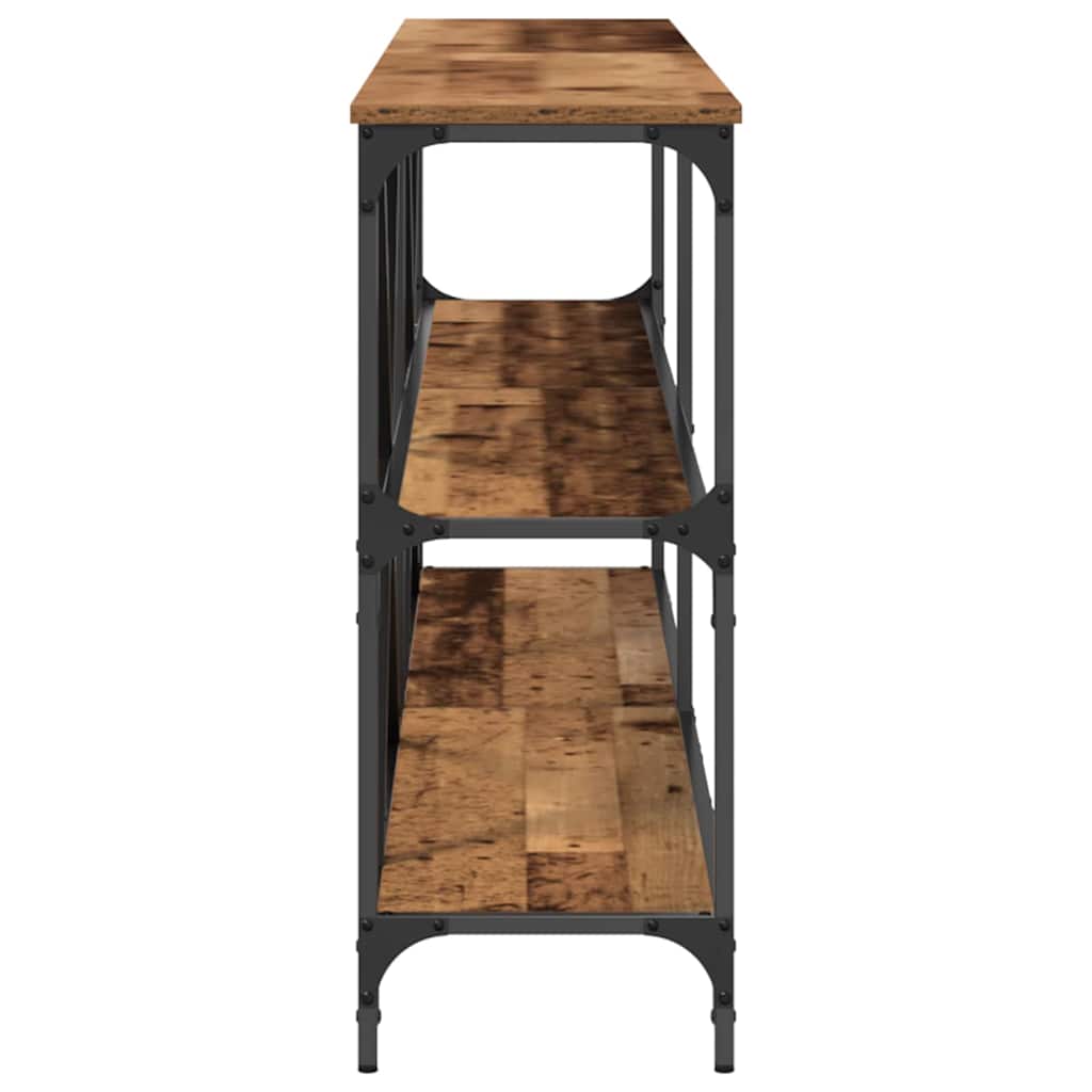 Konsolentisch Altholz 200 x 30 x 75 cm Schichtholz und Metall