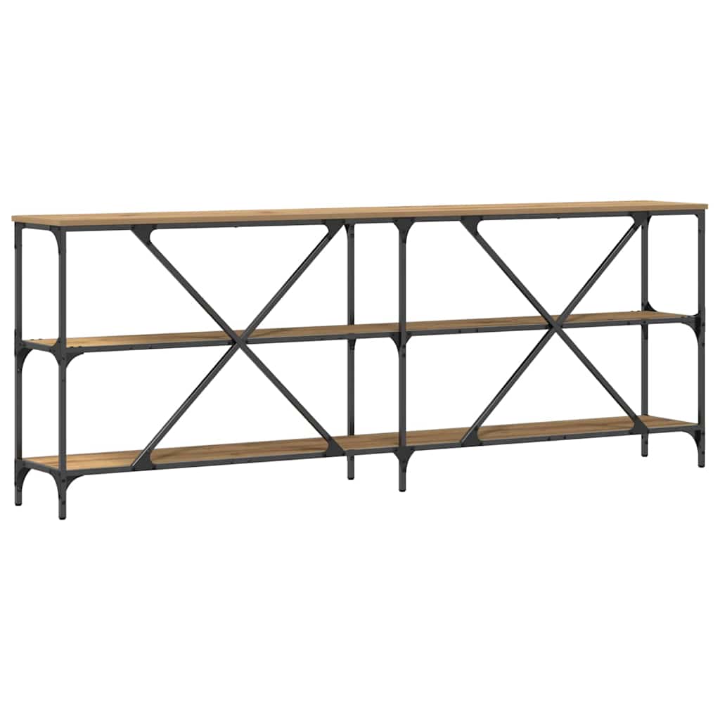 Konsolentisch mit Regal Eiche handwerklich 200 x 30 x 75 cm