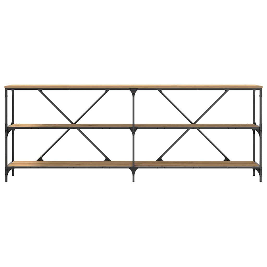 Konsolentisch mit Regal Eiche handwerklich 200 x 30 x 75 cm
