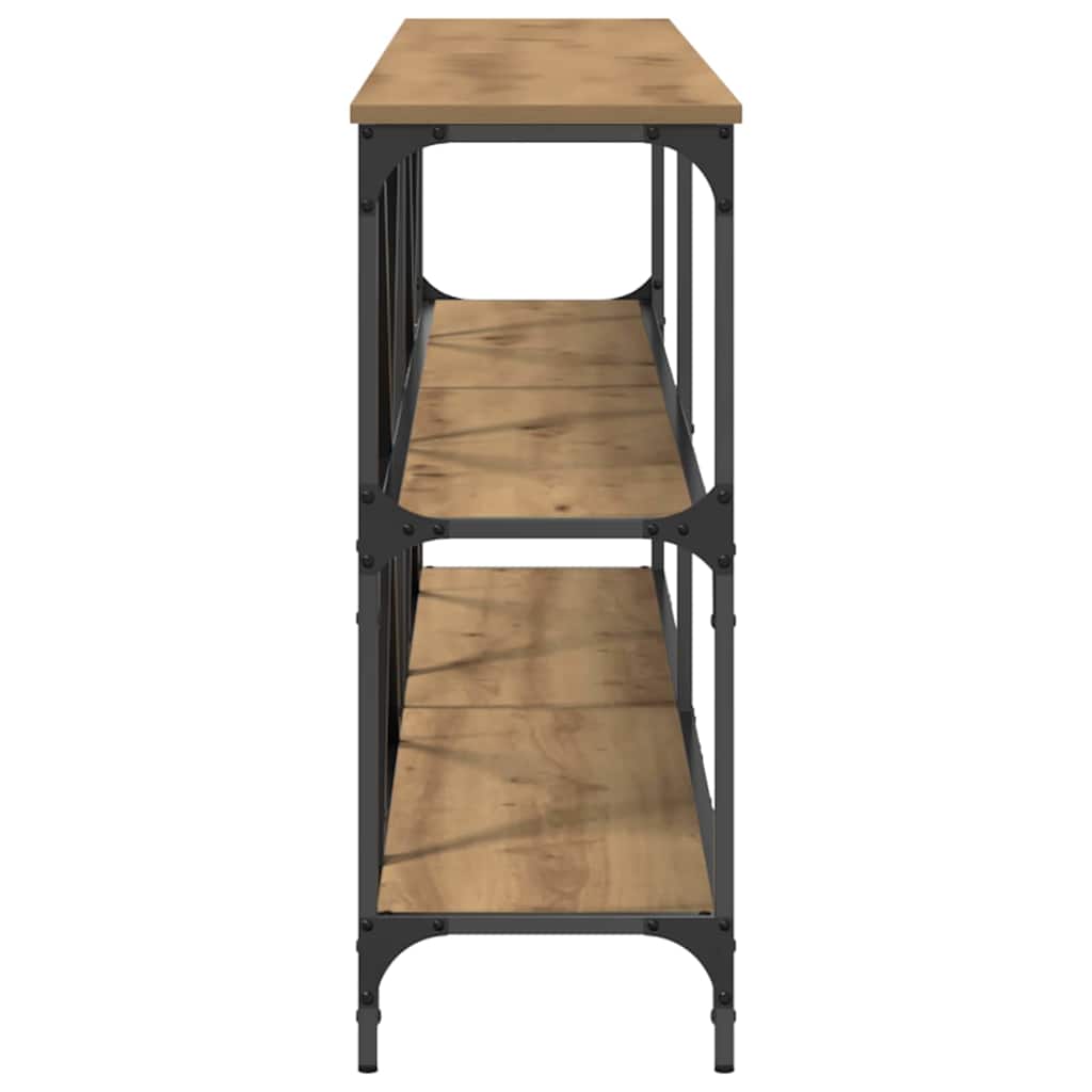 Konsolentisch mit Regal Eiche handwerklich 200 x 30 x 75 cm