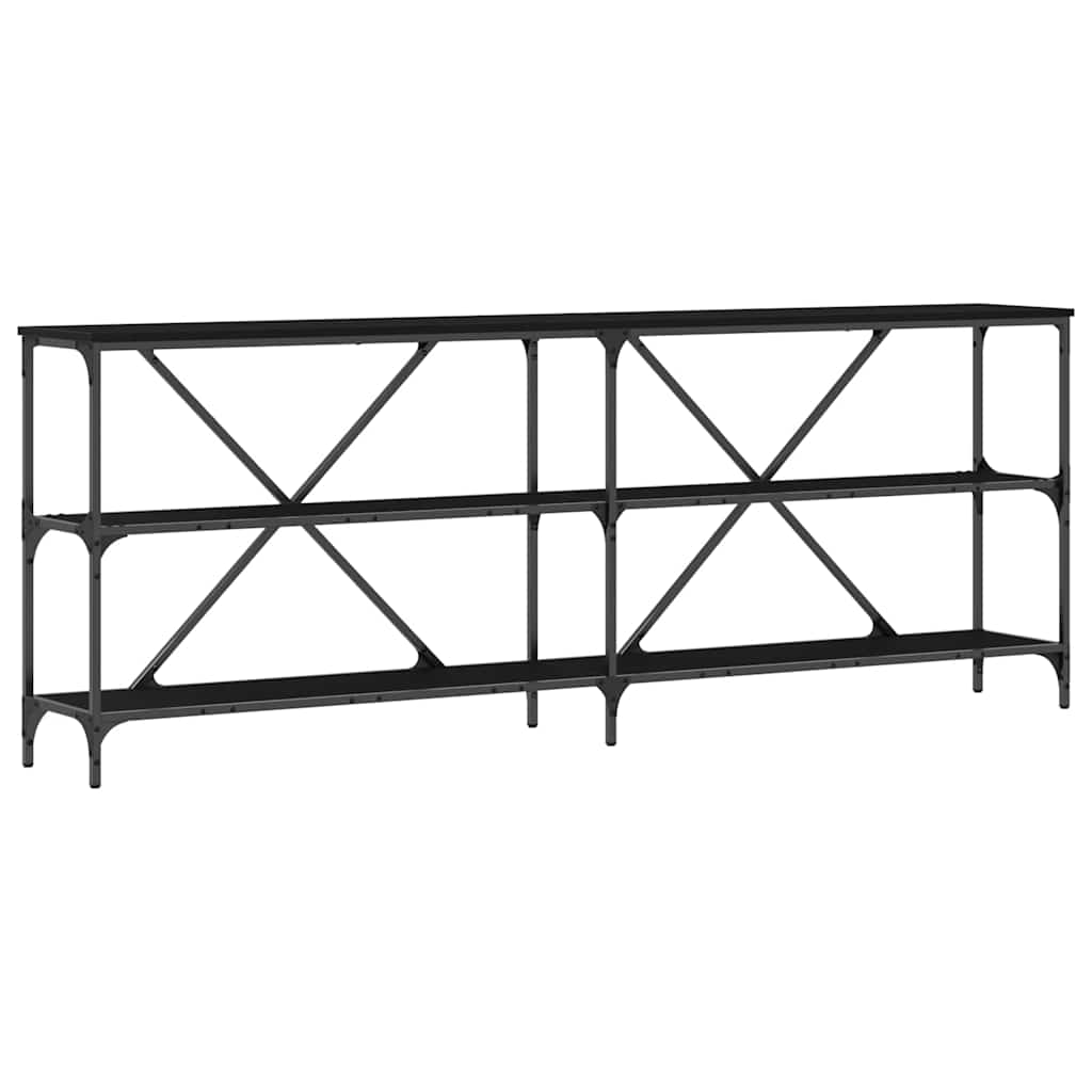 Konsolentisch mit Regal Schwarze Eiche 200 x 30 x 75 cm