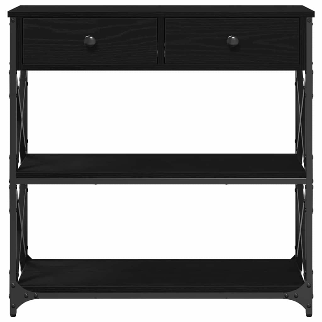 Konsole Tisch mit Schubladen Schwarze Eiche 75 x 28 x 75 cm
