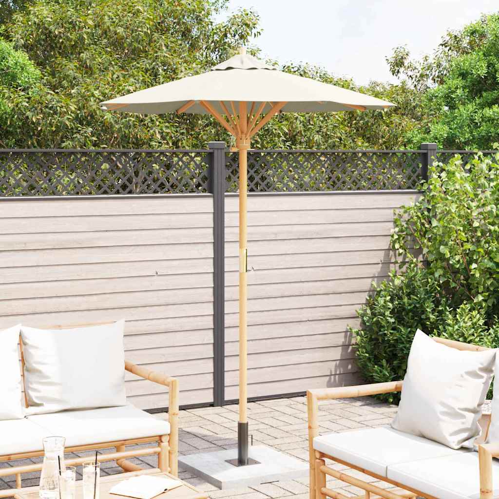 Gartenparasol Cremeweiß 150 x 150 x 210 cm Bambus
