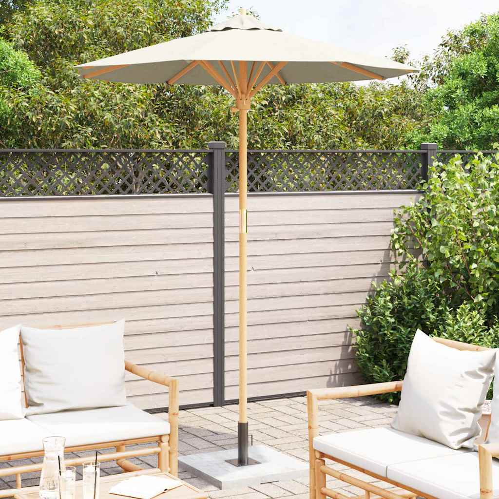 Gartenparasol Cremeweiß 180 x 180 x 230 cm Bambus