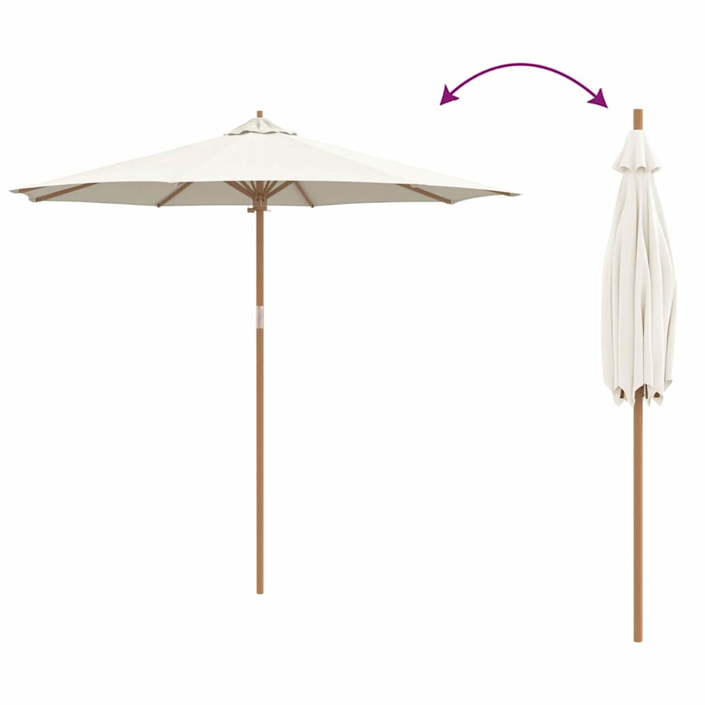 Gartenparasol Cremeweiß 270 x 270 x 260 cm Bambus
