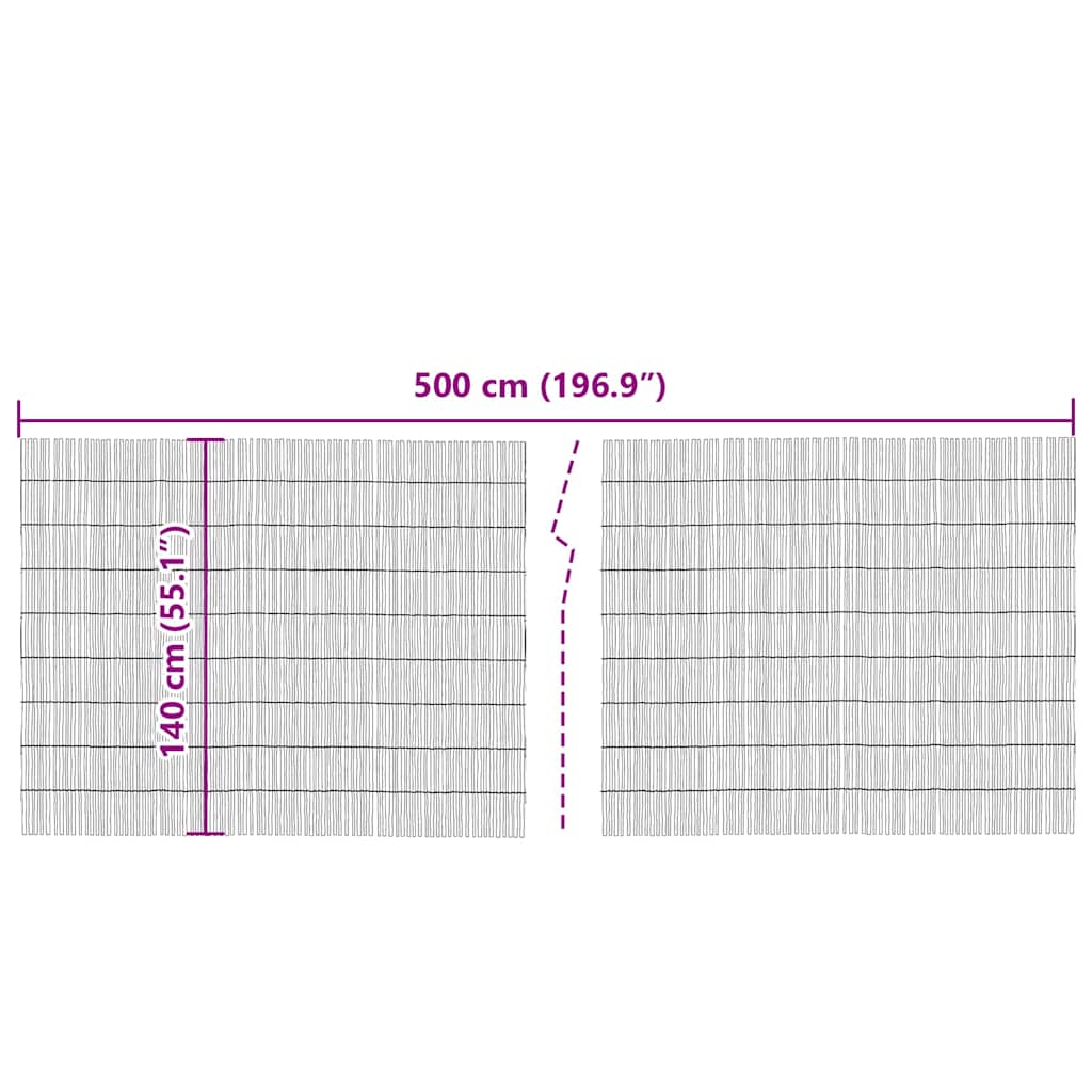 Schilfrohrzaun Braun 500 x 140 cm Schilf