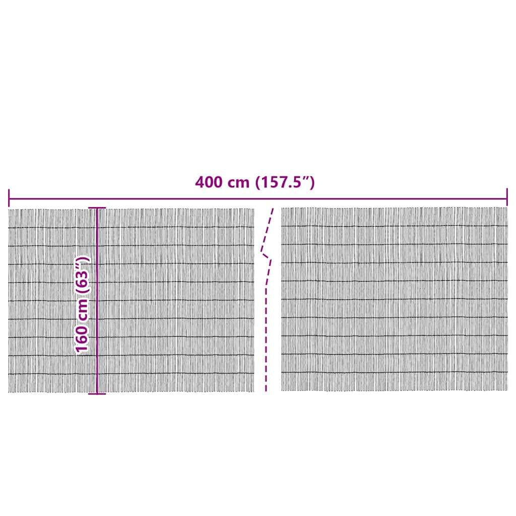 Schilfrohrzaun Braun 400 x 160 cm Schilf