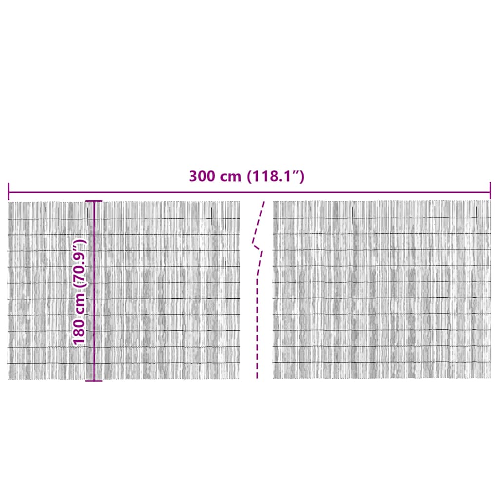 Schilfrohrzaun Braun 300 x 180 cm Schilf