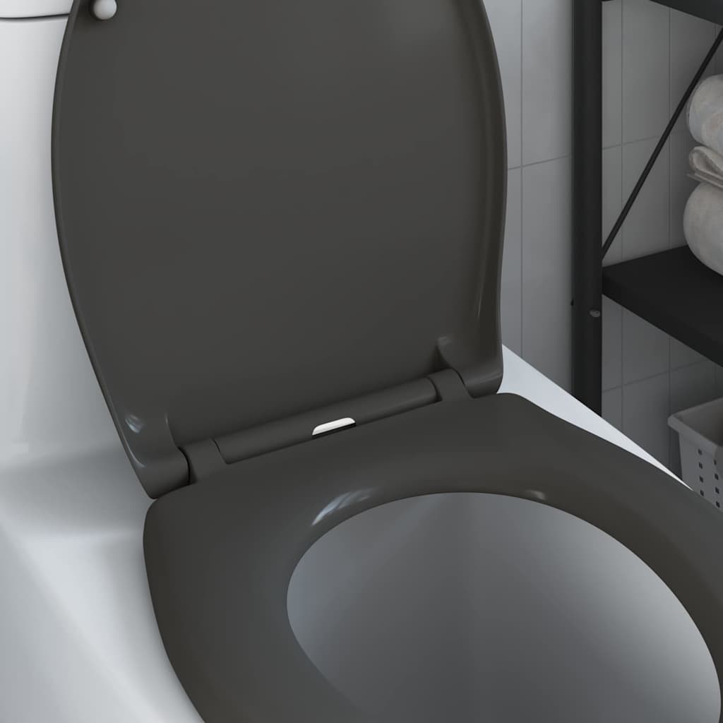 Schnellverschluss-WC-Sitz Anthrazit 44,8 x 37,3 x 4,2 cm