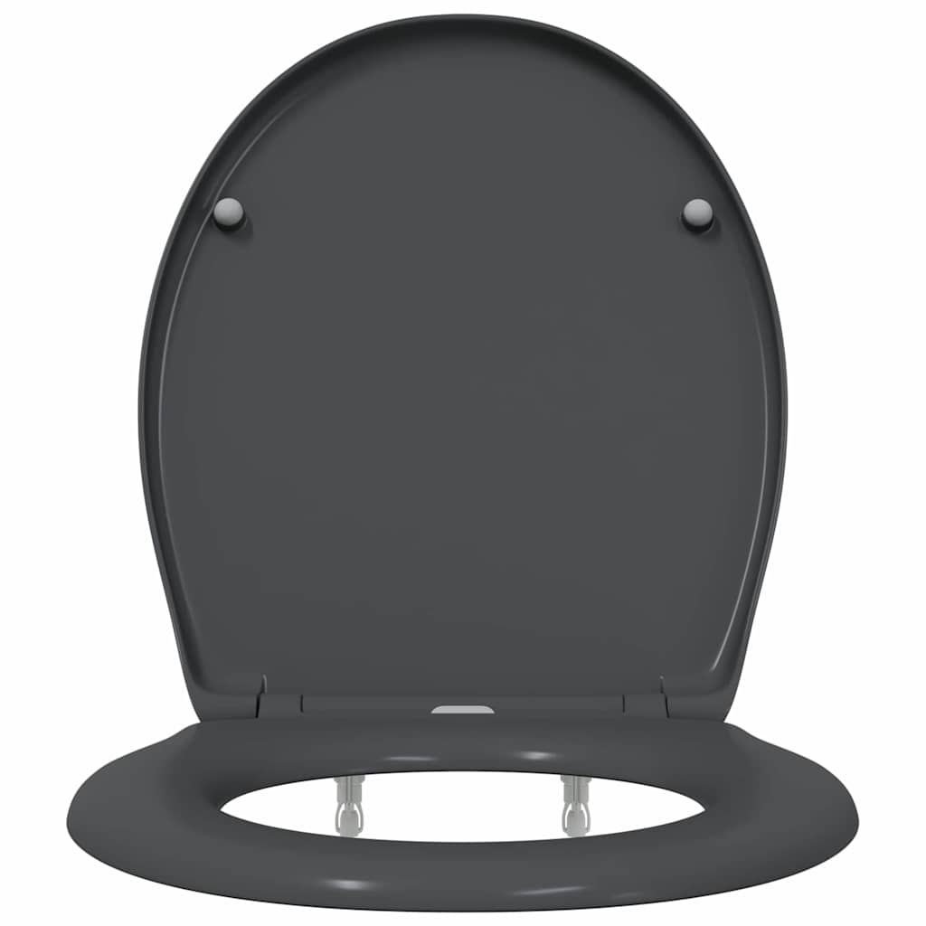 Schnellverschluss-WC-Sitz Anthrazit 44,8 x 37,3 x 4,2 cm
