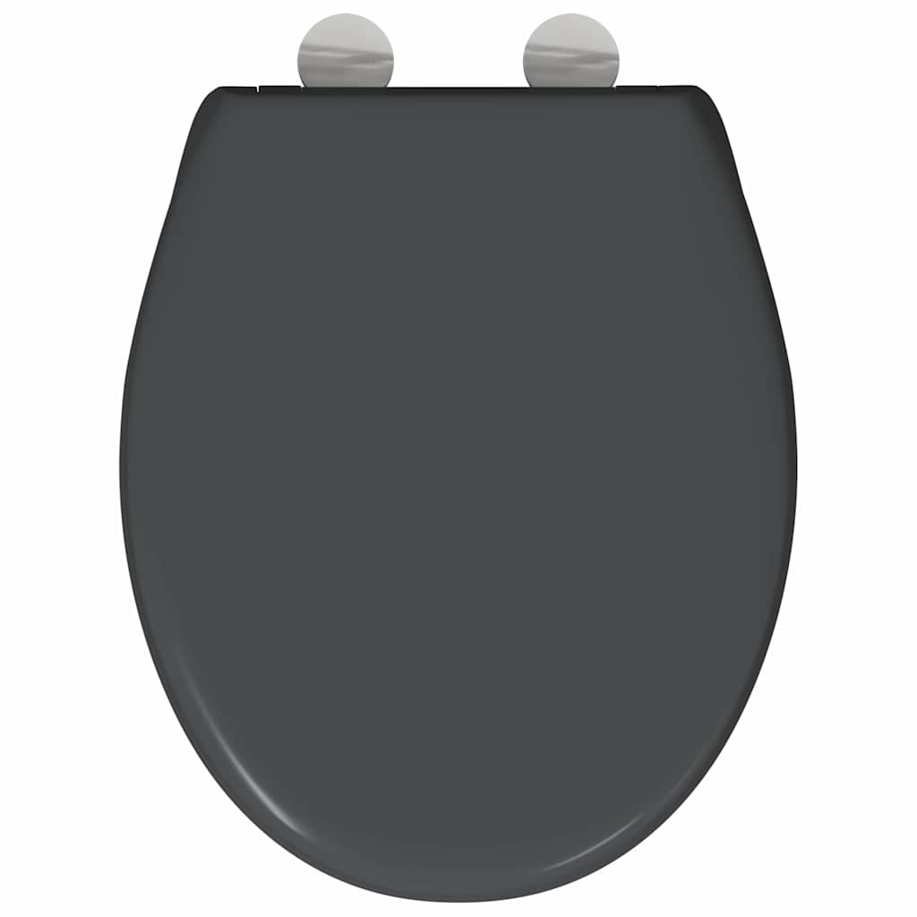 Schnellverschluss-WC-Sitz Anthrazit 44,8 x 37,3 x 4,2 cm