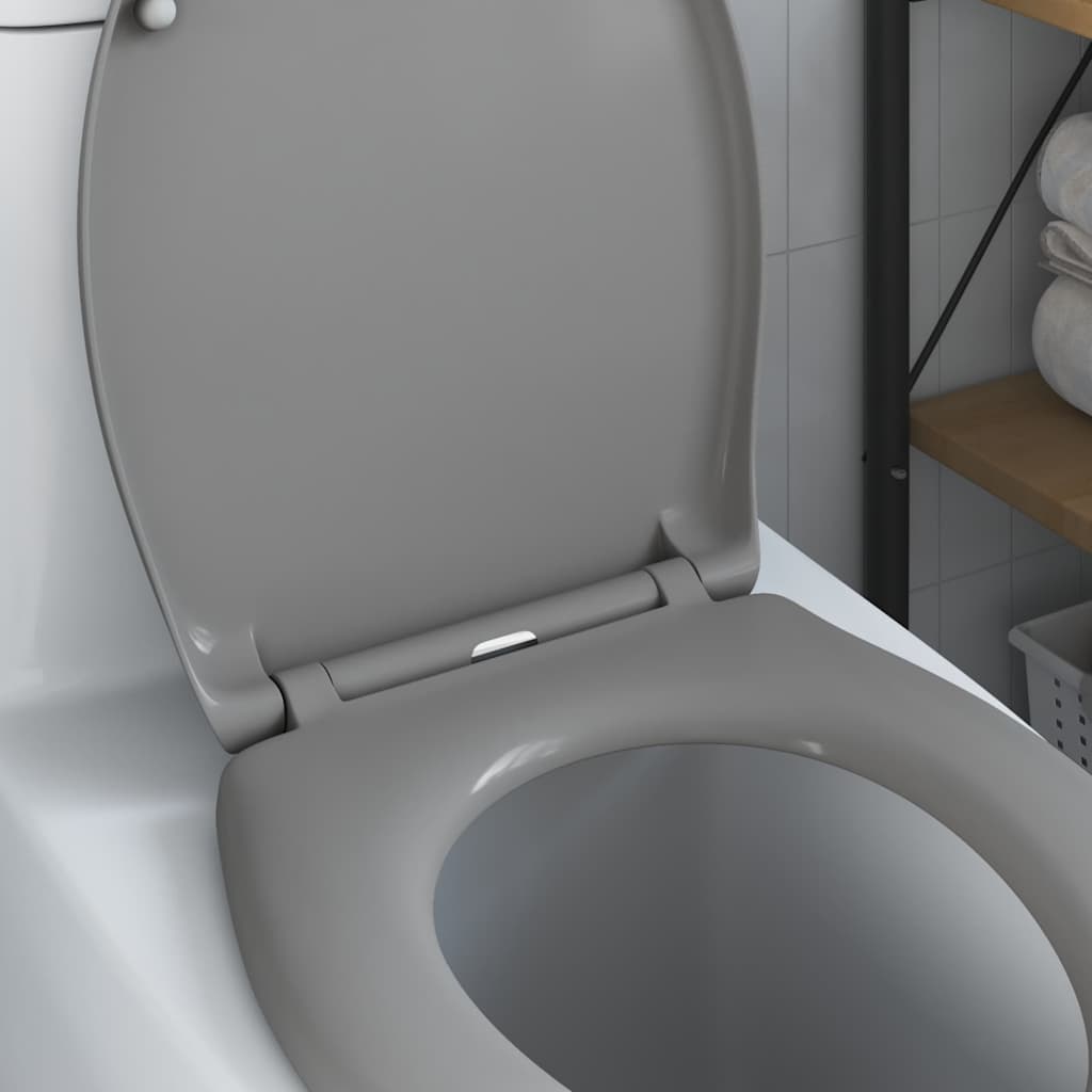 Schnellverschluss-WC-Sitz Grau 44,8 x 37,3 x 4,2 cm Duroplast