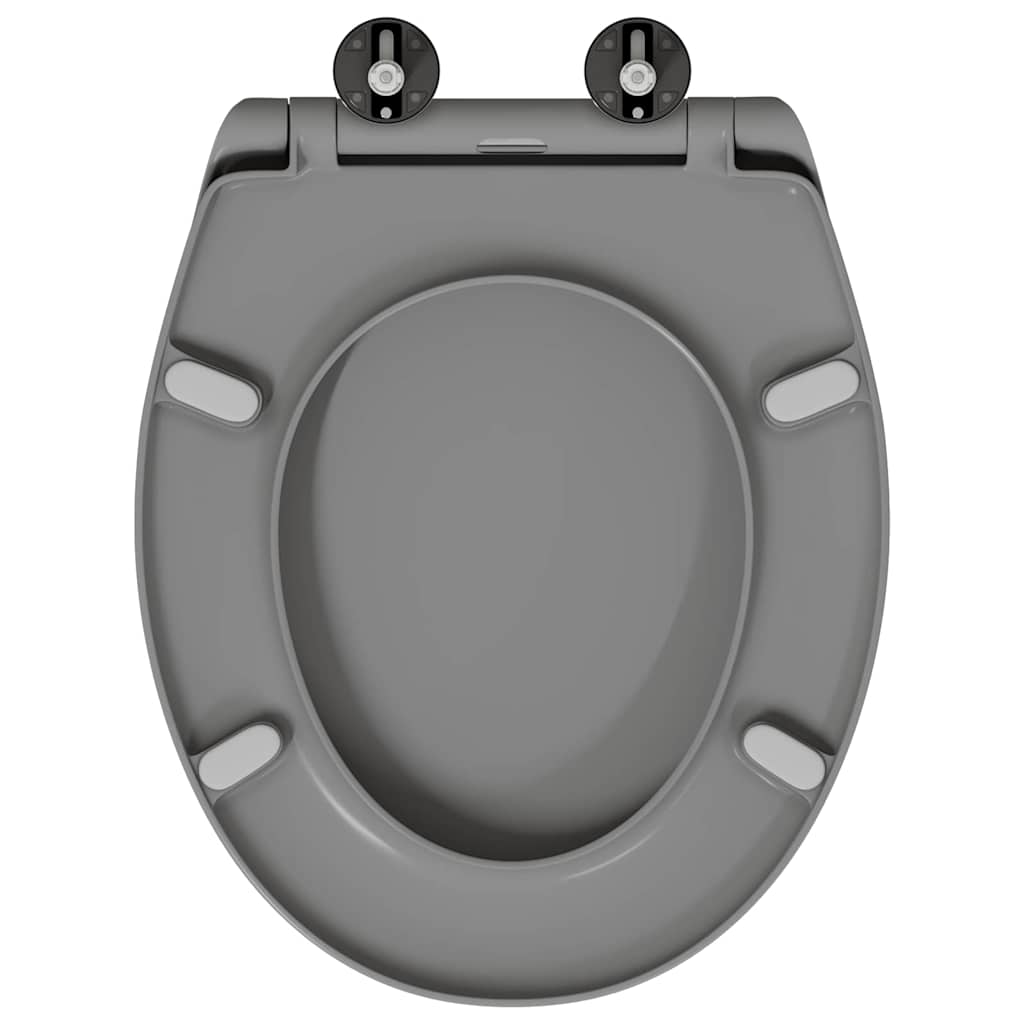 Schnellverschluss-WC-Sitz Grau 44,8 x 37,3 x 4,2 cm Duroplast