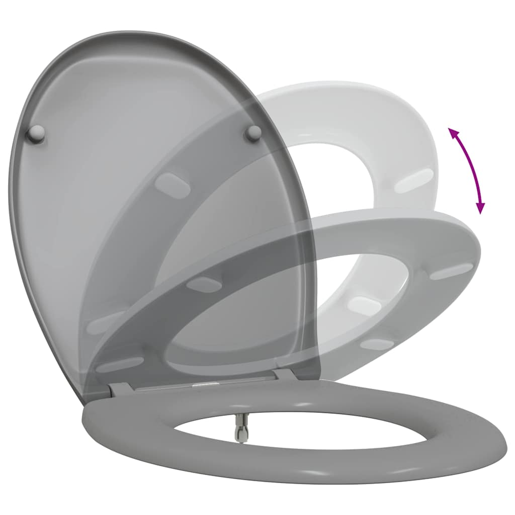 Schnellverschluss-WC-Sitz Grau 44,8 x 37,3 x 4,2 cm Duroplast