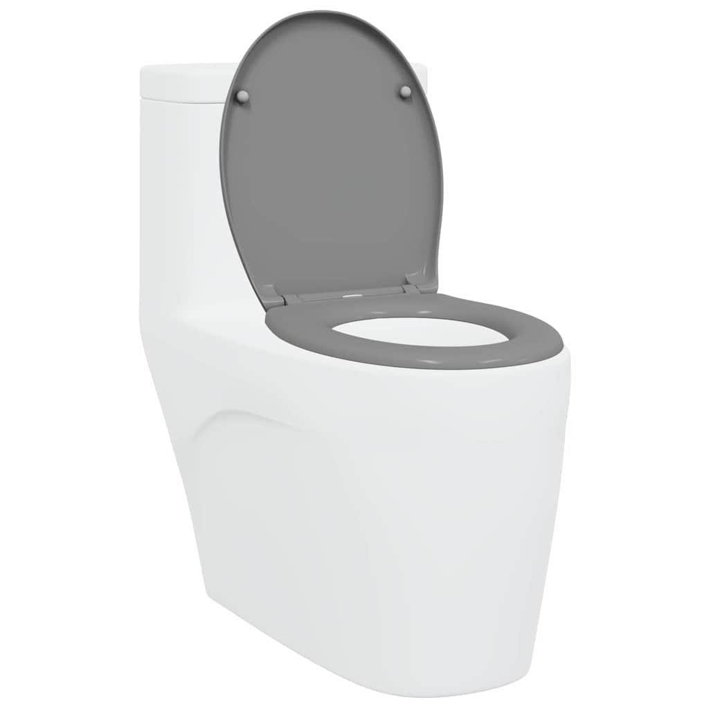Schnellverschluss-WC-Sitz Grau 44,8 x 37,3 x 4,2 cm Duroplast