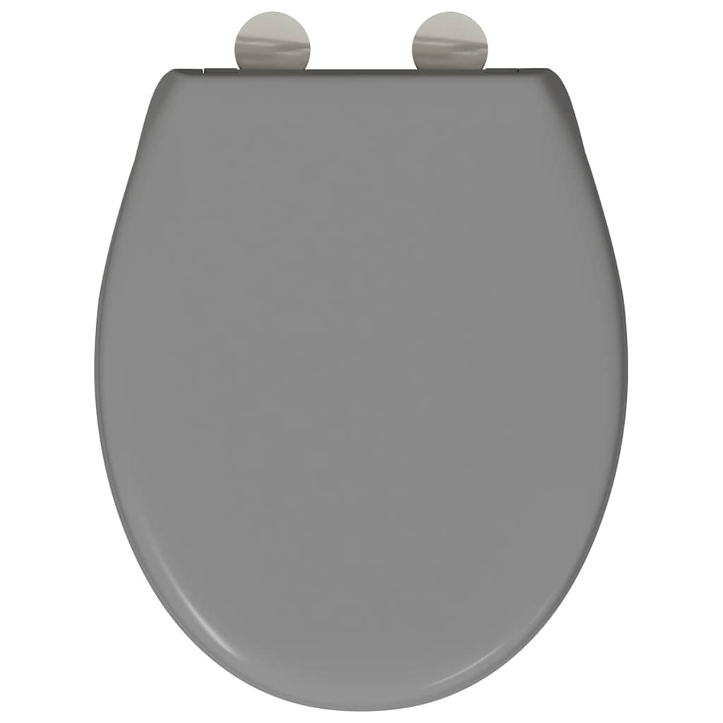 Schnellverschluss-WC-Sitz Grau 44,8 x 37,3 x 4,2 cm Duroplast