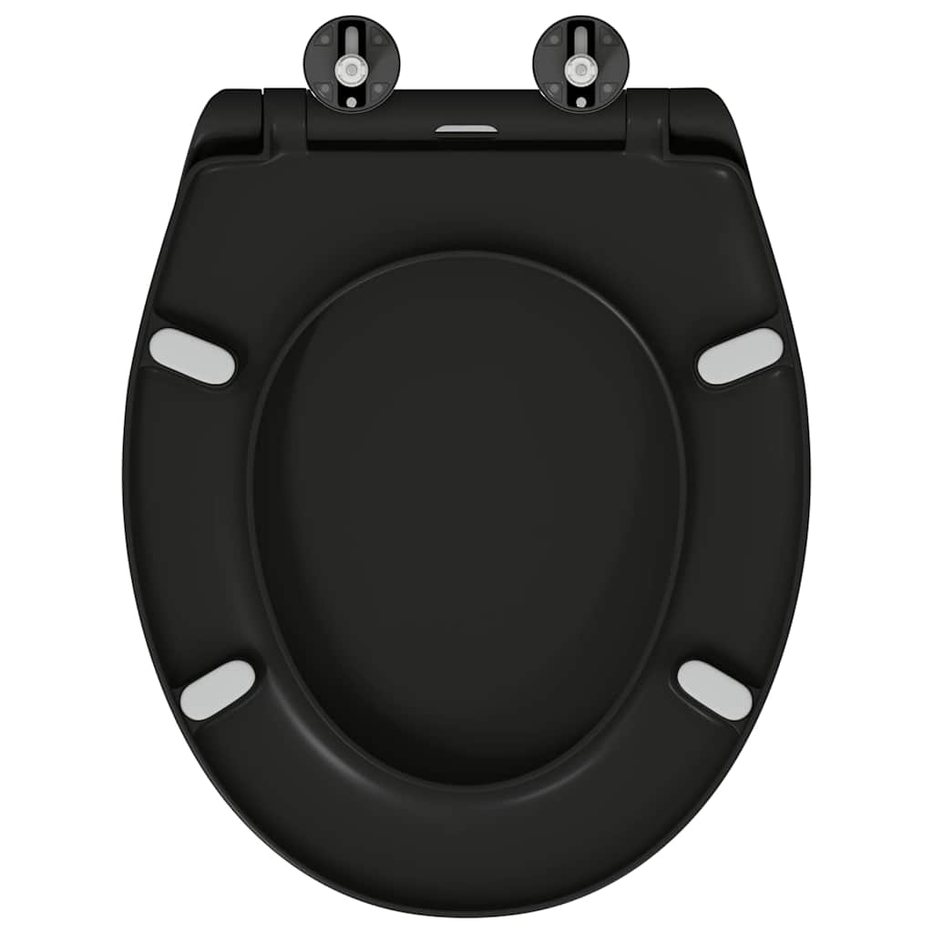 Schnellverschluss-WC-Sitz Schwarz 44,8 x 37,3 x 4,2 cm