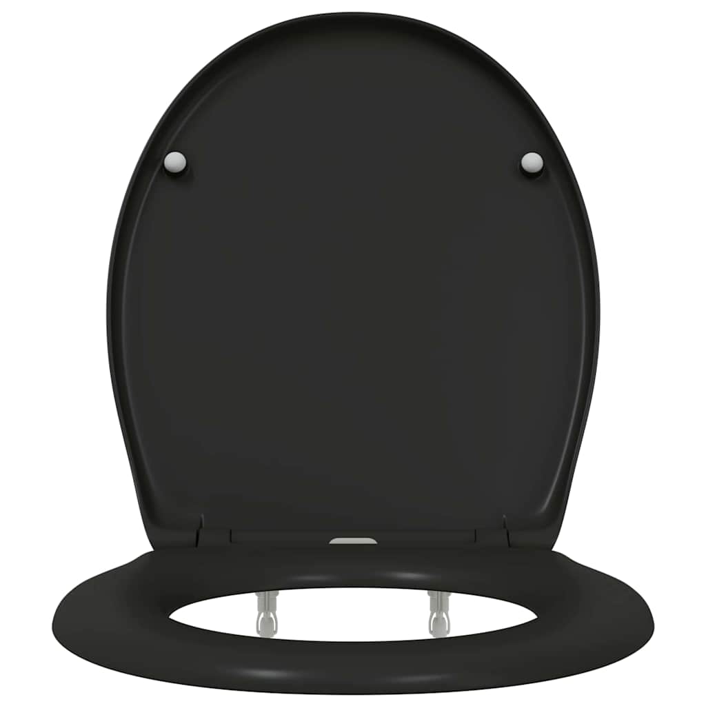 Schnellverschluss-WC-Sitz Schwarz 44,8 x 37,3 x 4,2 cm