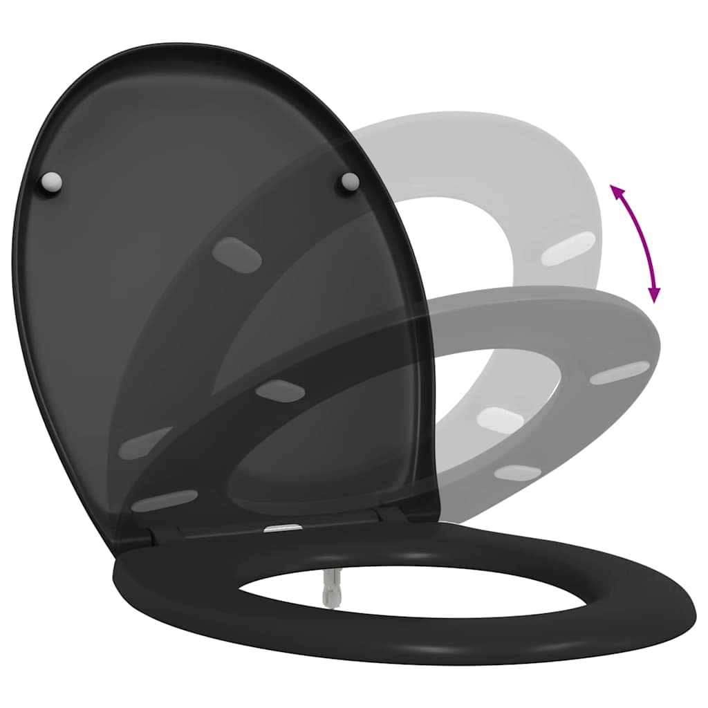 Schnellverschluss-WC-Sitz Schwarz 44,8 x 37,3 x 4,2 cm