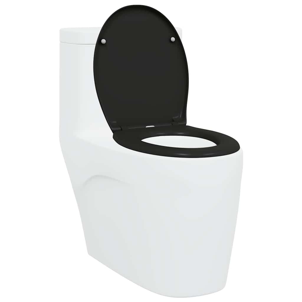 Schnellverschluss-WC-Sitz Schwarz 44,8 x 37,3 x 4,2 cm