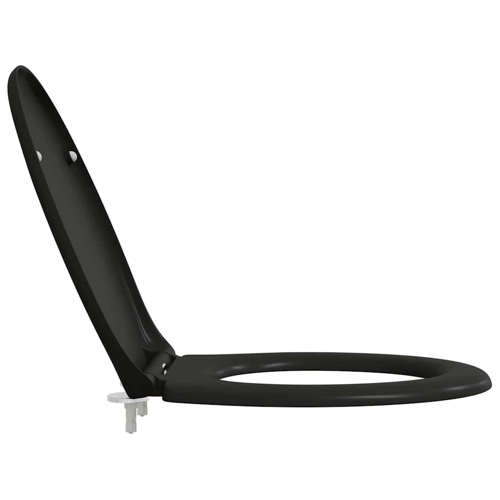 Schnellverschluss-WC-Sitz Schwarz 44,8 x 37,3 x 4,2 cm