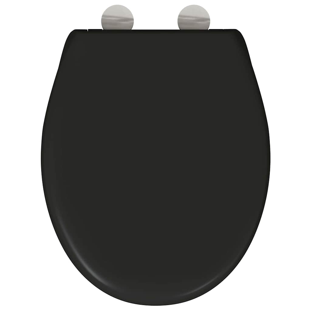 Schnellverschluss-WC-Sitz Schwarz 44,8 x 37,3 x 4,2 cm